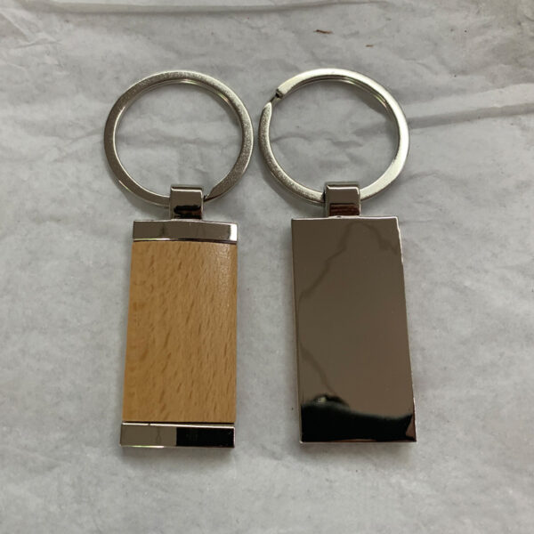 Customizable Rectangular Wooden Keychain