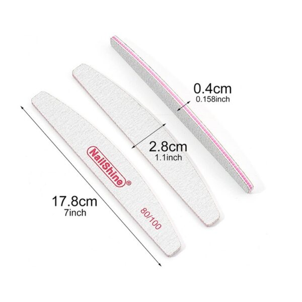 Double-sided Matte Half-moon Customizable Nail File