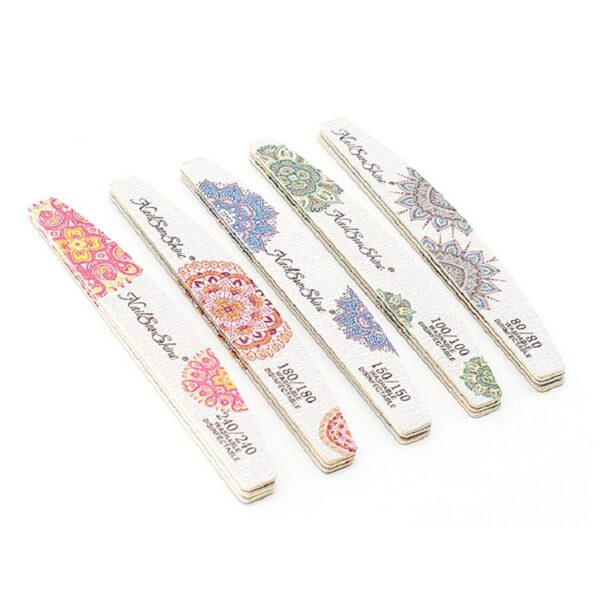 Half Moon Printed Wood Chip Nail File