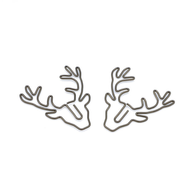 Reindeer Shaped Metal Paperclips In A Box