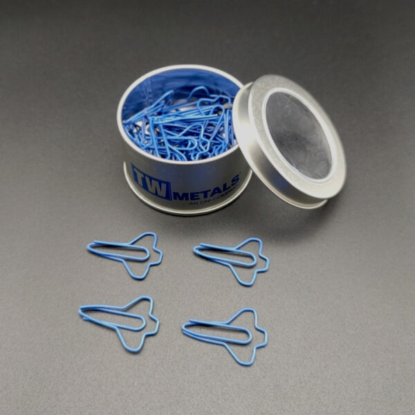 Rocket Shaped Metal Paperclips In A Can