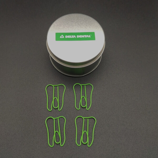 Tooth Shaped Metal Paperclips In A Can