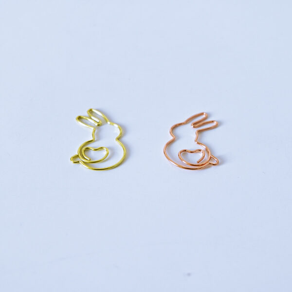 Cute Rabbit Electroplating Metal Paperclips In A Box