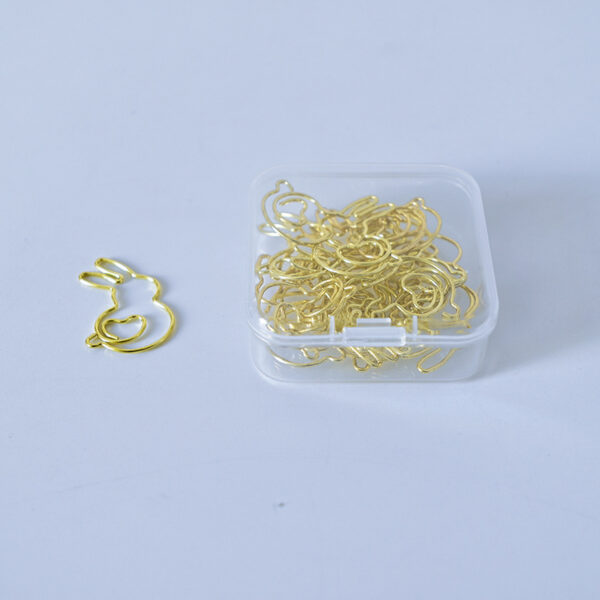 Cute Rabbit Electroplating Metal Paperclips In A Box