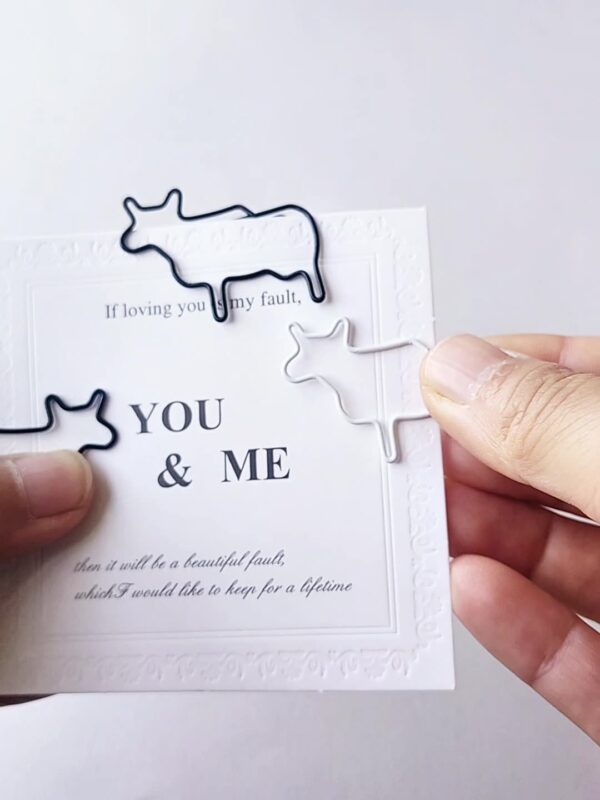 Cow Shaped Metal Paperclips