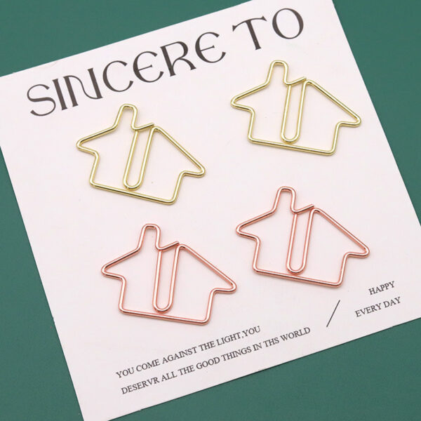 Electroplating House Shaped Metal Paperclips