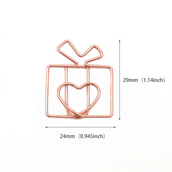 Heart Gift Shaped Metal Paperclips