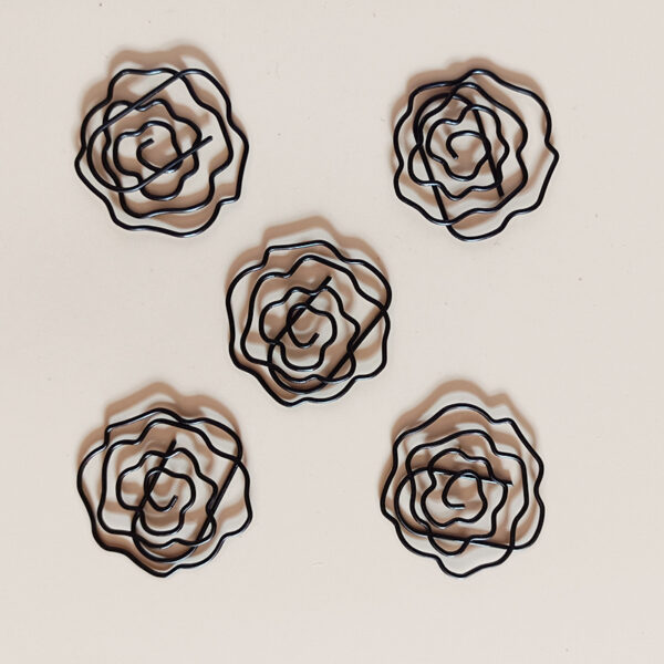 Rose Shaped Metal Paperclips