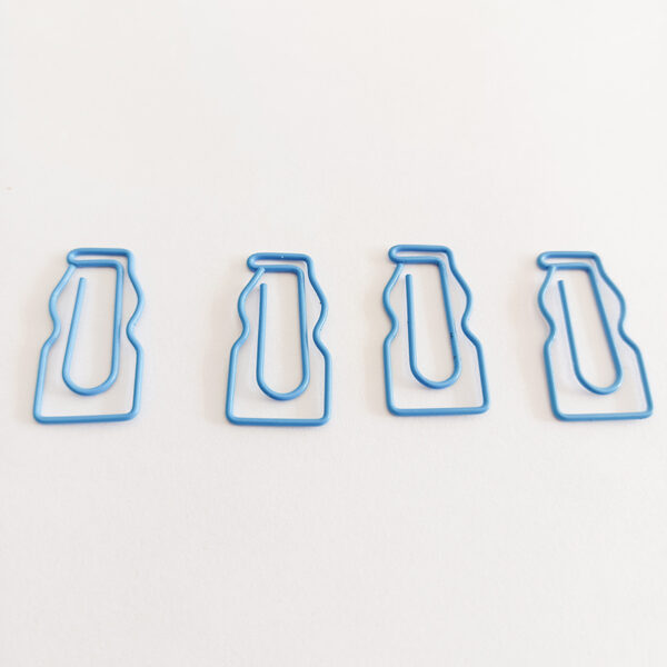 Milk Bottle Shaped Metal Paperclips