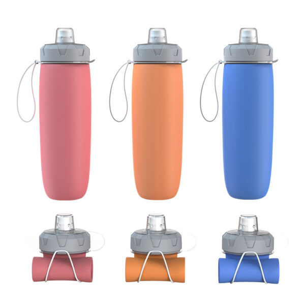 Food Grade Silicone Curly Folding Bottle 18OZ