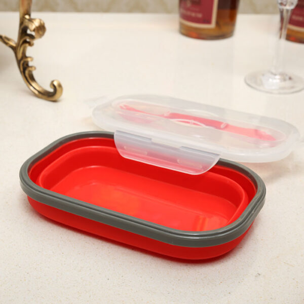 Foldable Leak-Resistant Silicone Lunch Box