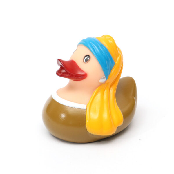 PVC Maiden Duck with A Pearl Earring Shaped Bath Toys