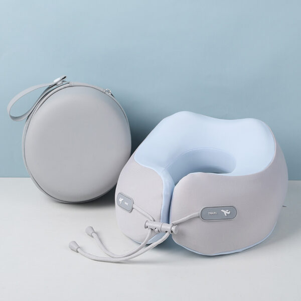 Memory Foam U-Shaped Neck Pillow for Travel with EVA Round Box