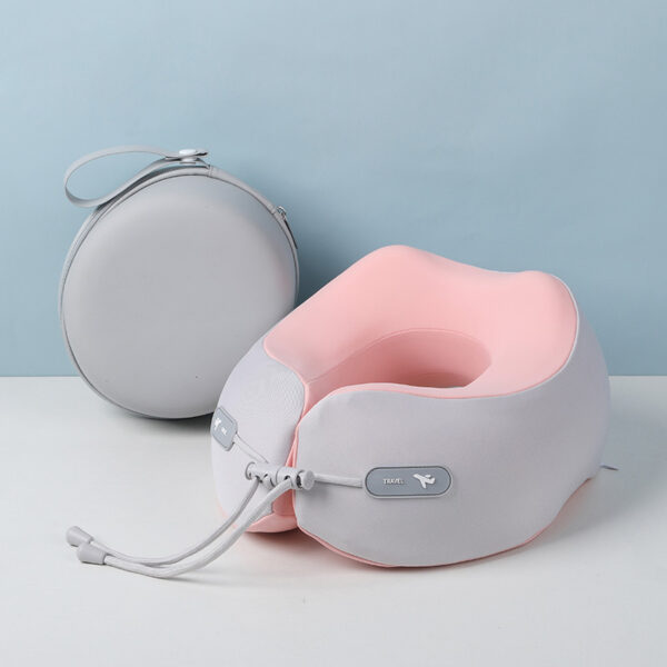 Memory Foam U-Shaped Neck Pillow for Travel with EVA Round Box