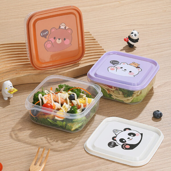 Simple Flip Lid Compartment Micorwaveable Lunch Box Set