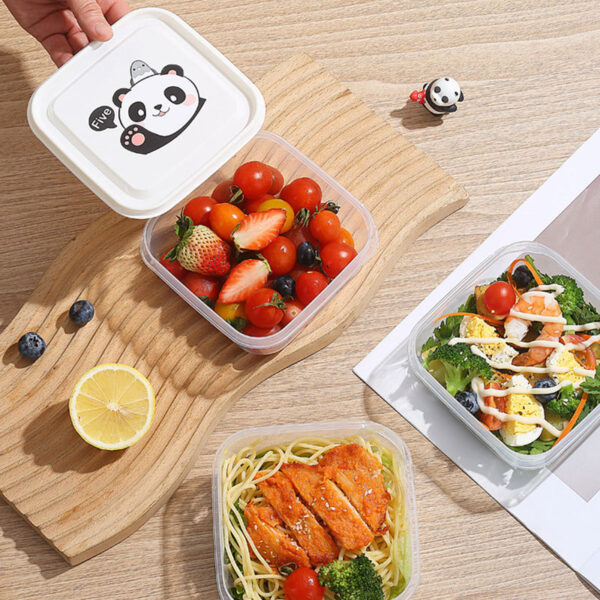 Simple Flip Lid Compartment Micorwaveable Lunch Box Set