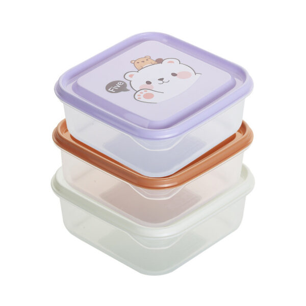 Simple Flip Lid Compartment Micorwaveable Lunch Box Set