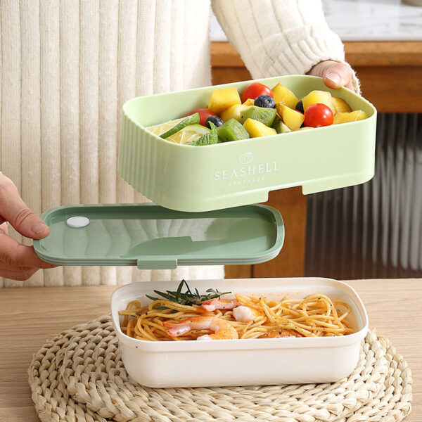 Simple Doyble Layer Collapsible Microwaveable Lunch Box