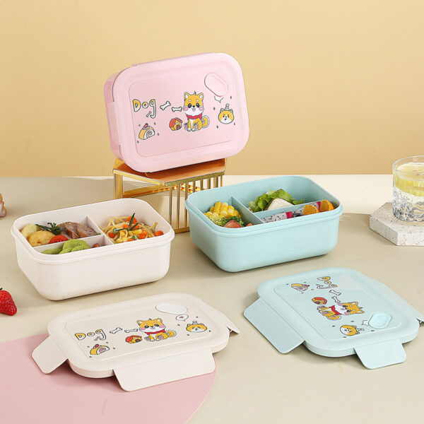 Custom Cartoon Compartment Plastic Lunch Box