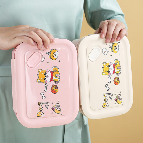 Custom Cartoon Compartment Plastic Lunch Box