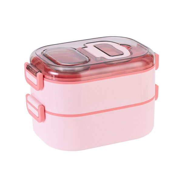 Handling Double Layer Micorwaveable Lunch Box