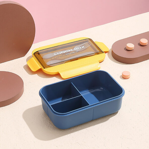 Plastic Simple Three Compartments Lunch Box