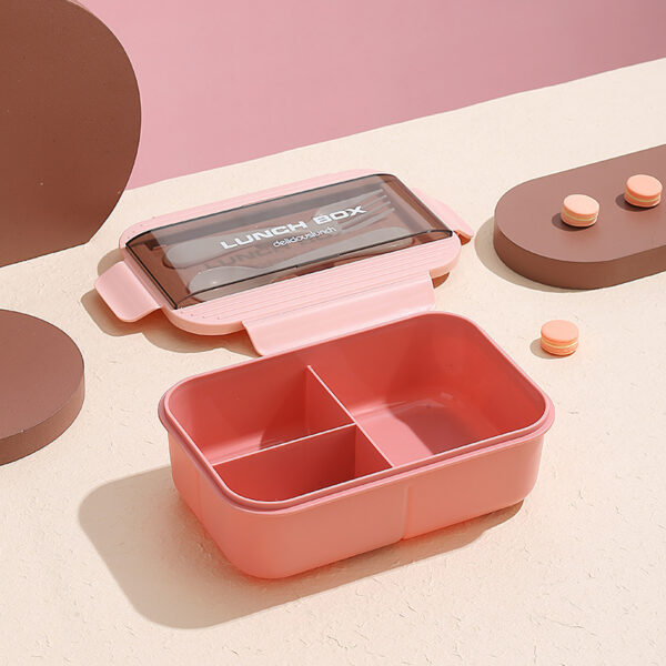 Plastic Simple Three Compartments Lunch Box