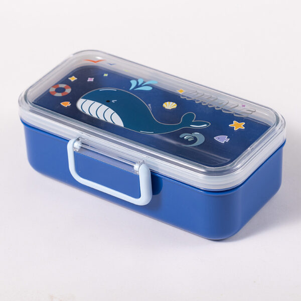 Simple Cartoon Microwaveable Compartments Plastic Lunch Box