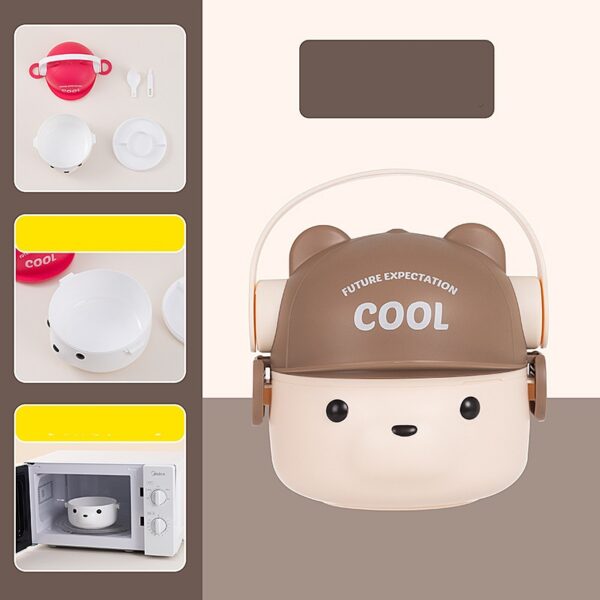 Custom Headset Bear Shape Plastic Lunch Box