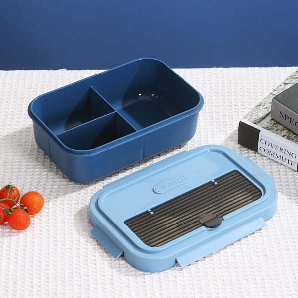 Customizable Plastic Three Compartments Lunch Box