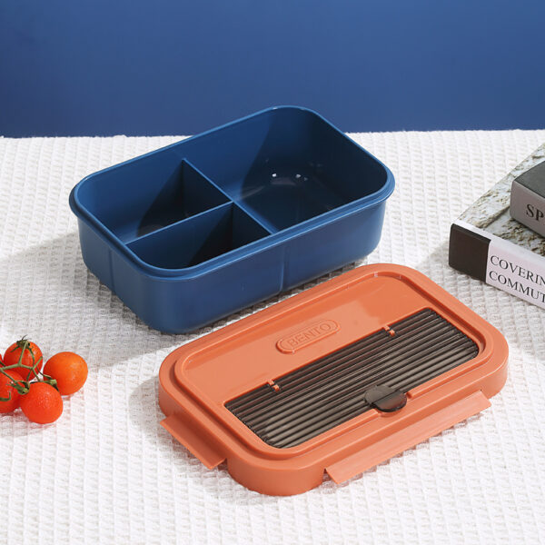 Customizable Plastic Three Compartments Lunch Box