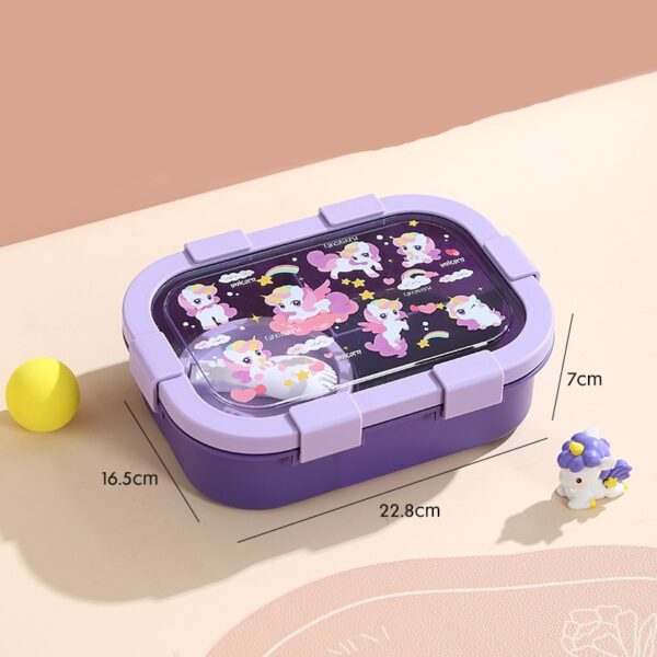 Cartoon Four Compartments Plastic Lunch Box - Image 3