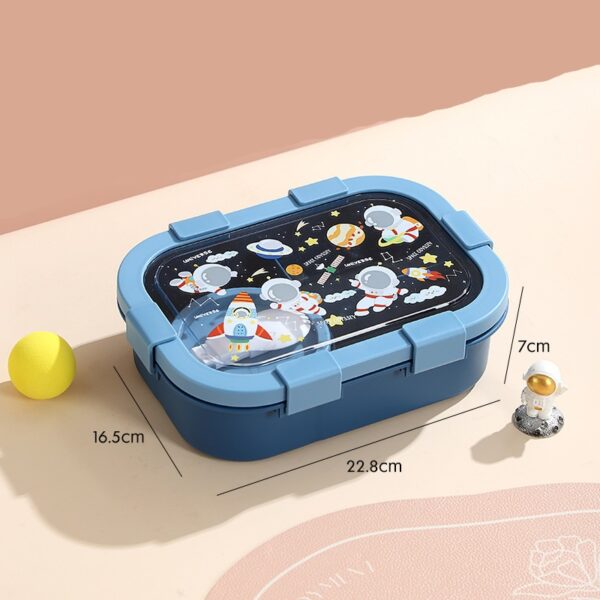 Cartoon Four Compartments Plastic Lunch Box - Image 4