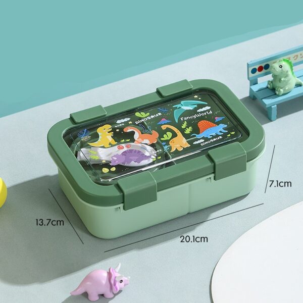 Plastic Cartoon Three Compartments Lunch Box