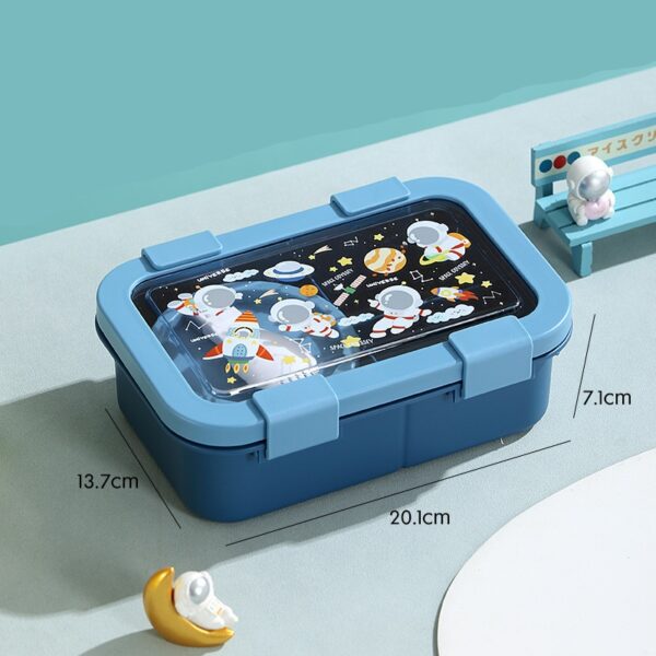 Plastic Cartoon Three Compartments Lunch Box