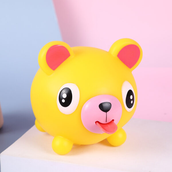 Yellow Bear Squeeze Toy with Tongue