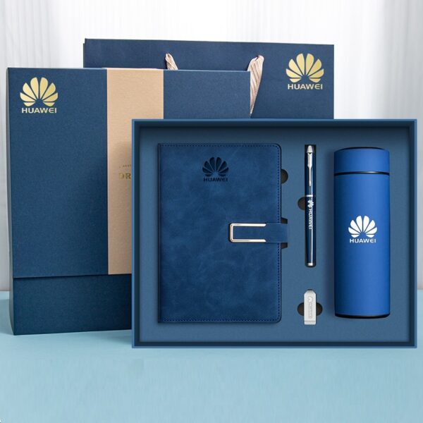 Water Bottle Set with Notebook & Pen & USB Flash Drive