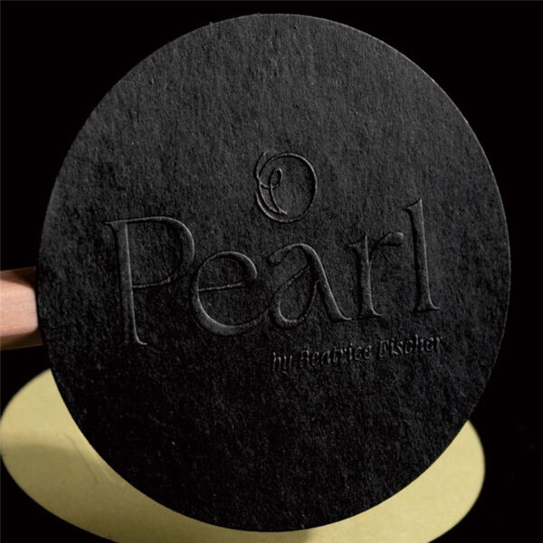 Black Color 3D Embossed Paper Sticker