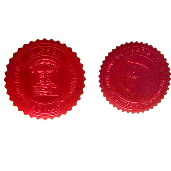 Red Foil Embossed Stickers Labels