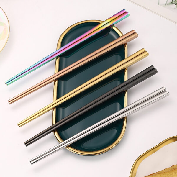 Non-slip Stainless Steel Chopsticks for Home Use