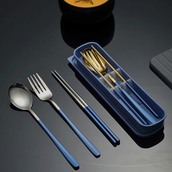 Portable Stainless Steel Tableware Set - Image 2