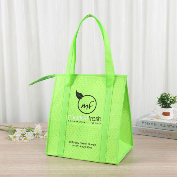 Non-woven Embossed Insulated Bag with Zipper - Image 3