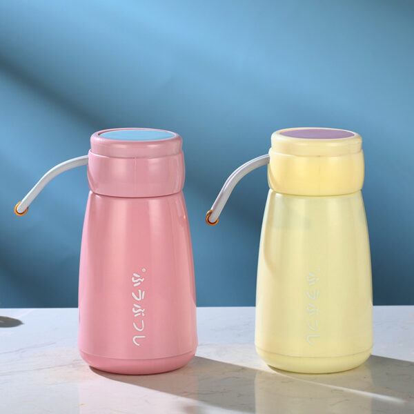 Solid Color Glass Bottle with Carrying Strap 12OZ