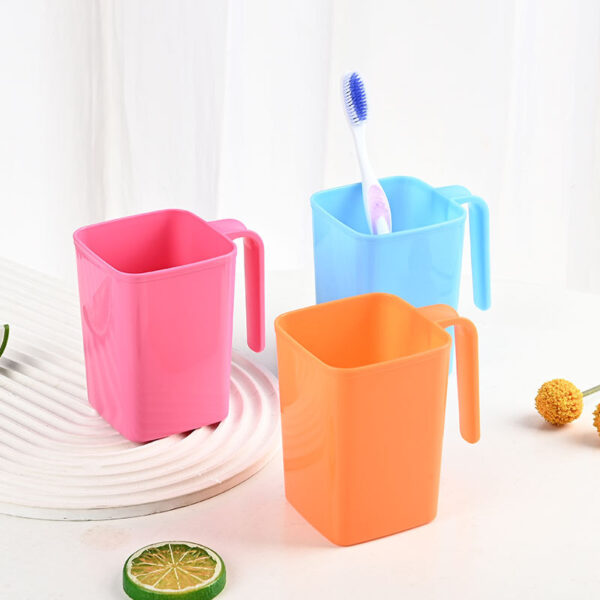 PP Square Mouthwash Mug with Handle 14OZ