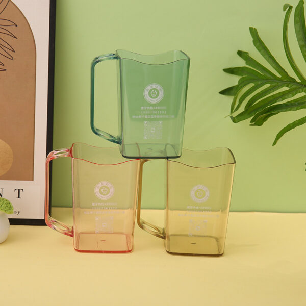 Transparent Square Plastic Mouthwash Mug 10OZ - Image 2