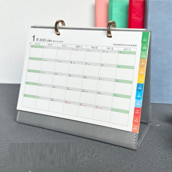 Business Leather Wallet Folding Calendar - Image 4