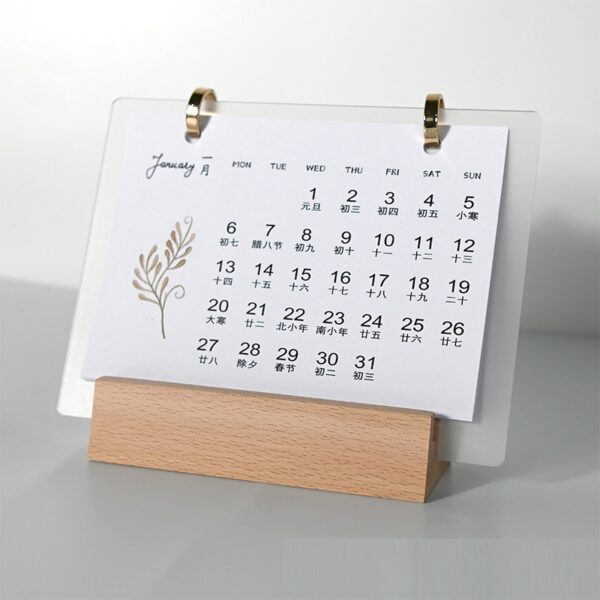 Solid Wood Acrylic Business Calendar - Image 2