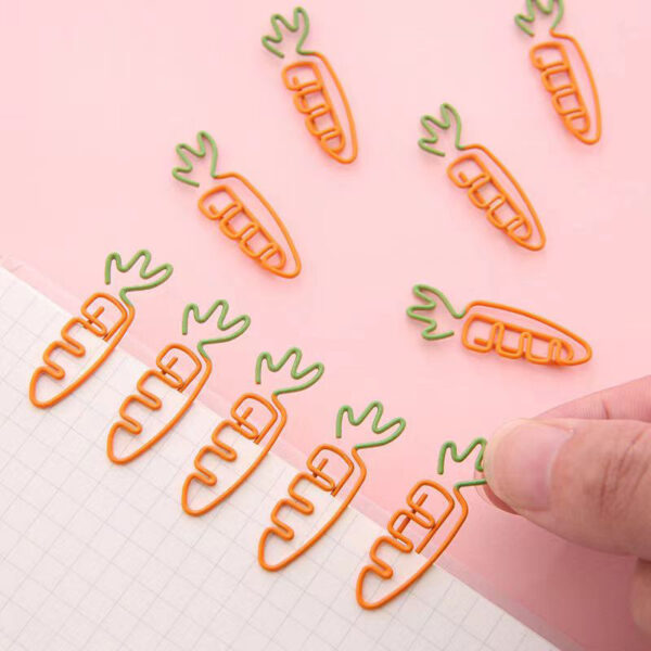 Two Color Carrot Cartoon Shaped Paperclip