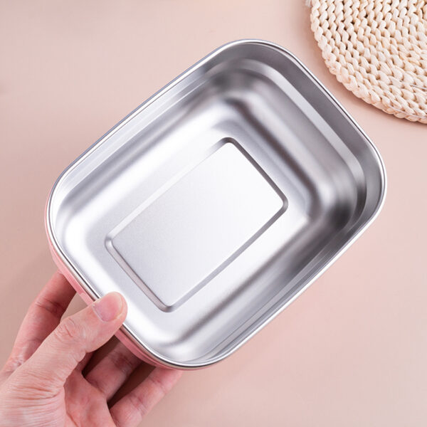 Rectangular Stainless Steel Student Lunch Box - Image 3