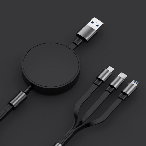 Custom Stretchable 3 in 1 Fast Charging Cable - Image 2